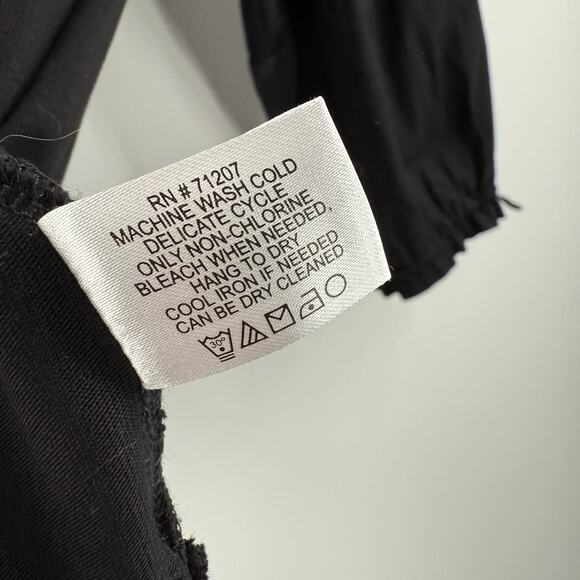 E.L.I. Top Size Medium Black Luxury Knit Peruvian Pima Cotton Stretch Drawstring - Picture 4 of 13